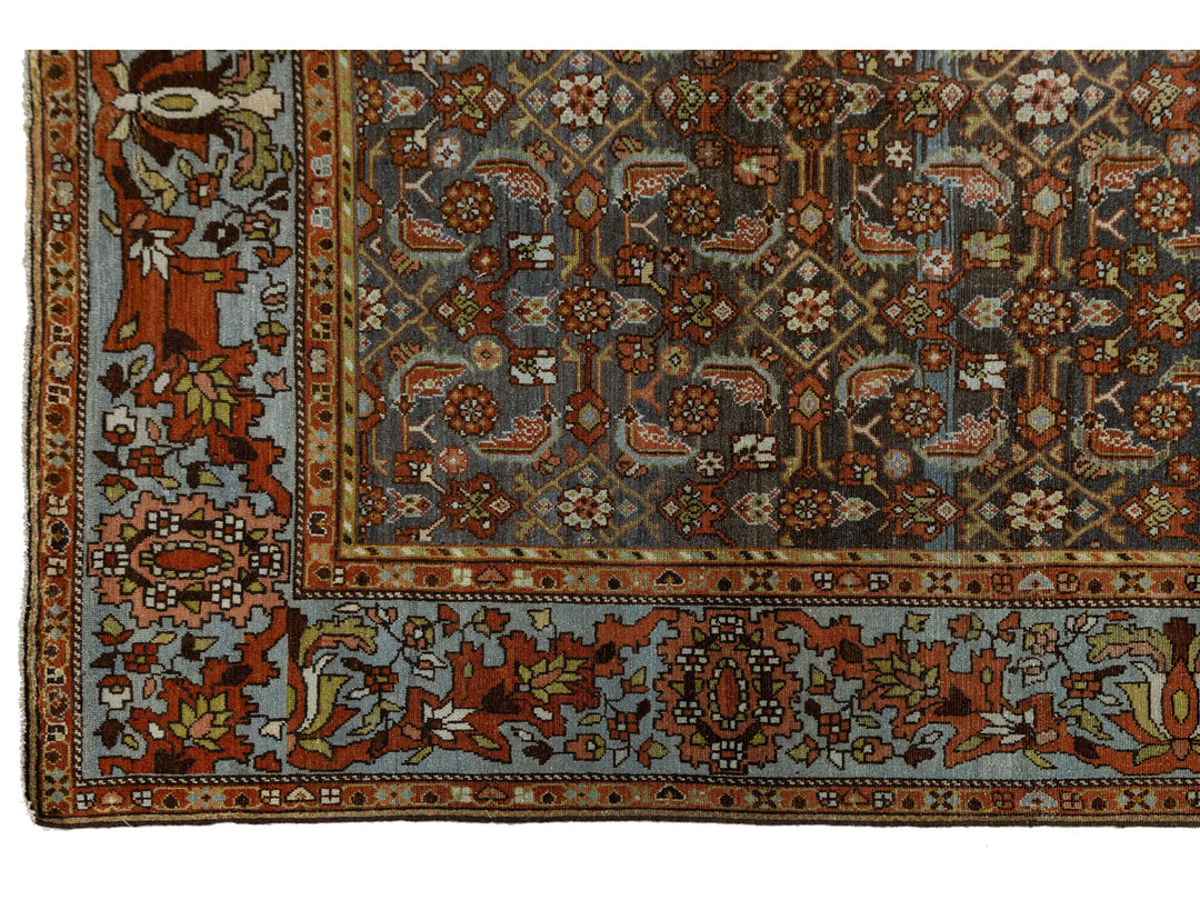 Antique Malayer Wool Rug 7 X 16