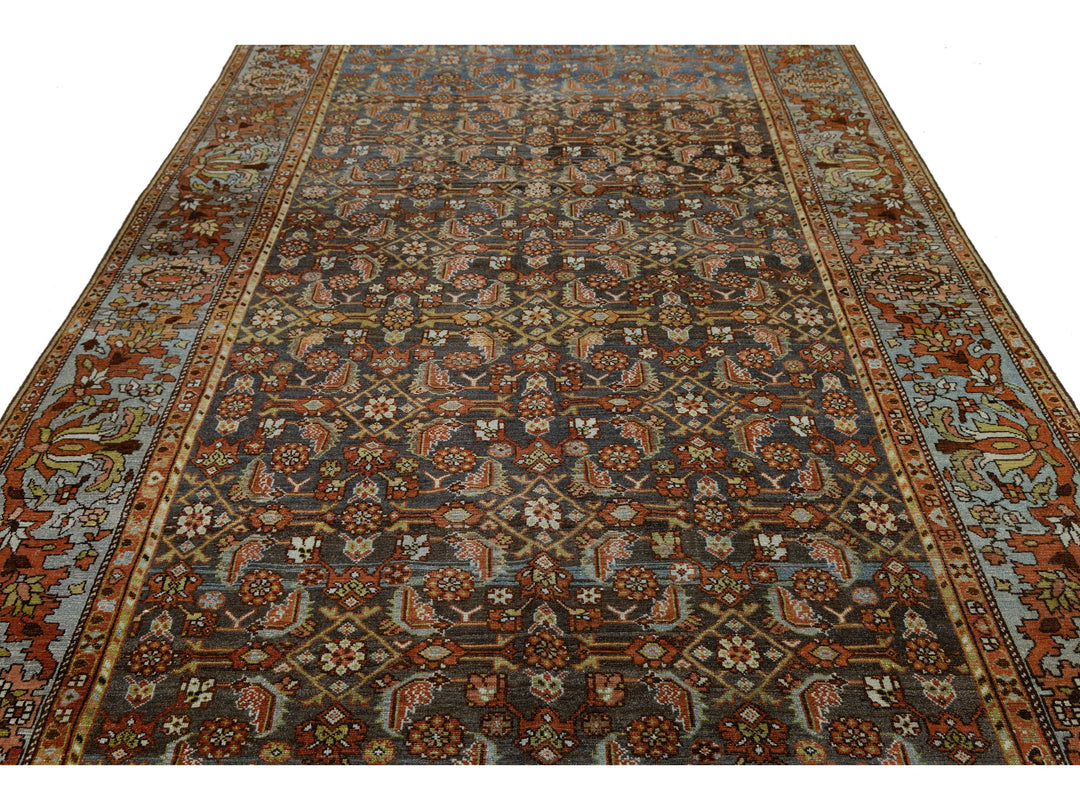 Antique Malayer Wool Rug 7 X 16