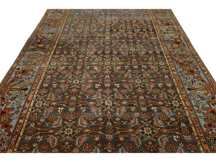 Antique Malayer Wool Rug 7 X 16