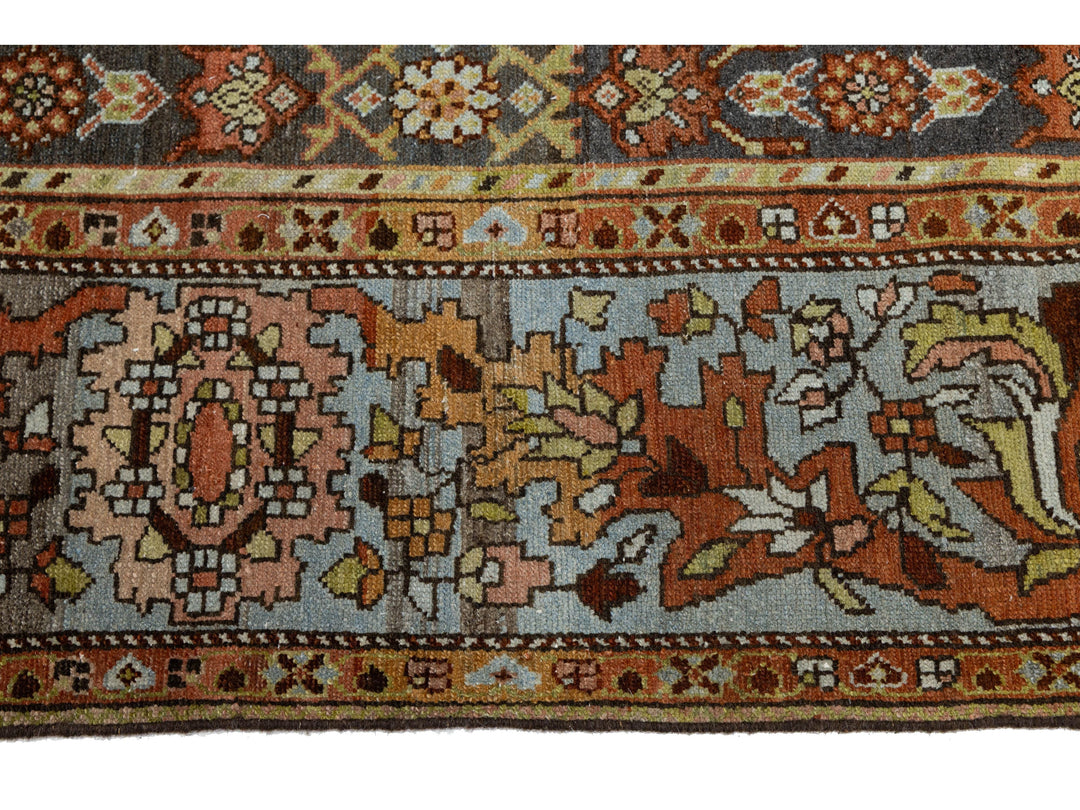 Antique Malayer Wool Rug 7 X 16