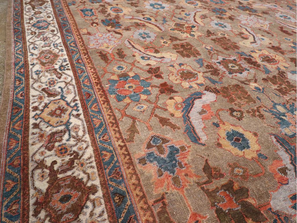 Antique Persian Mahal Wool Rug 14 X 19