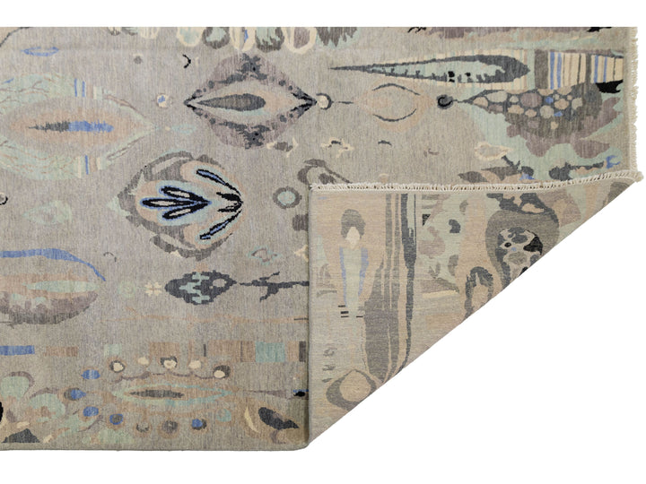 Contemporary Ikat Wool Rug 12 X 15