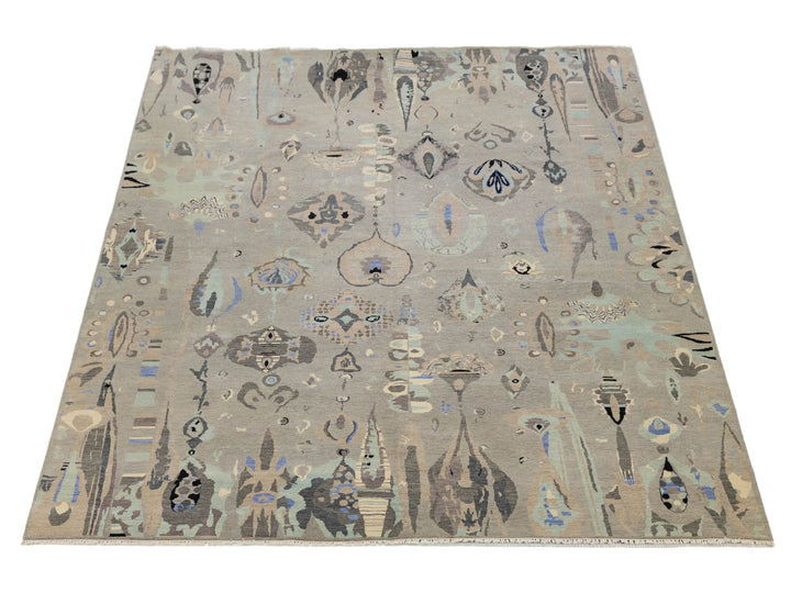 Contemporary Ikat Wool Rug 12 X 15