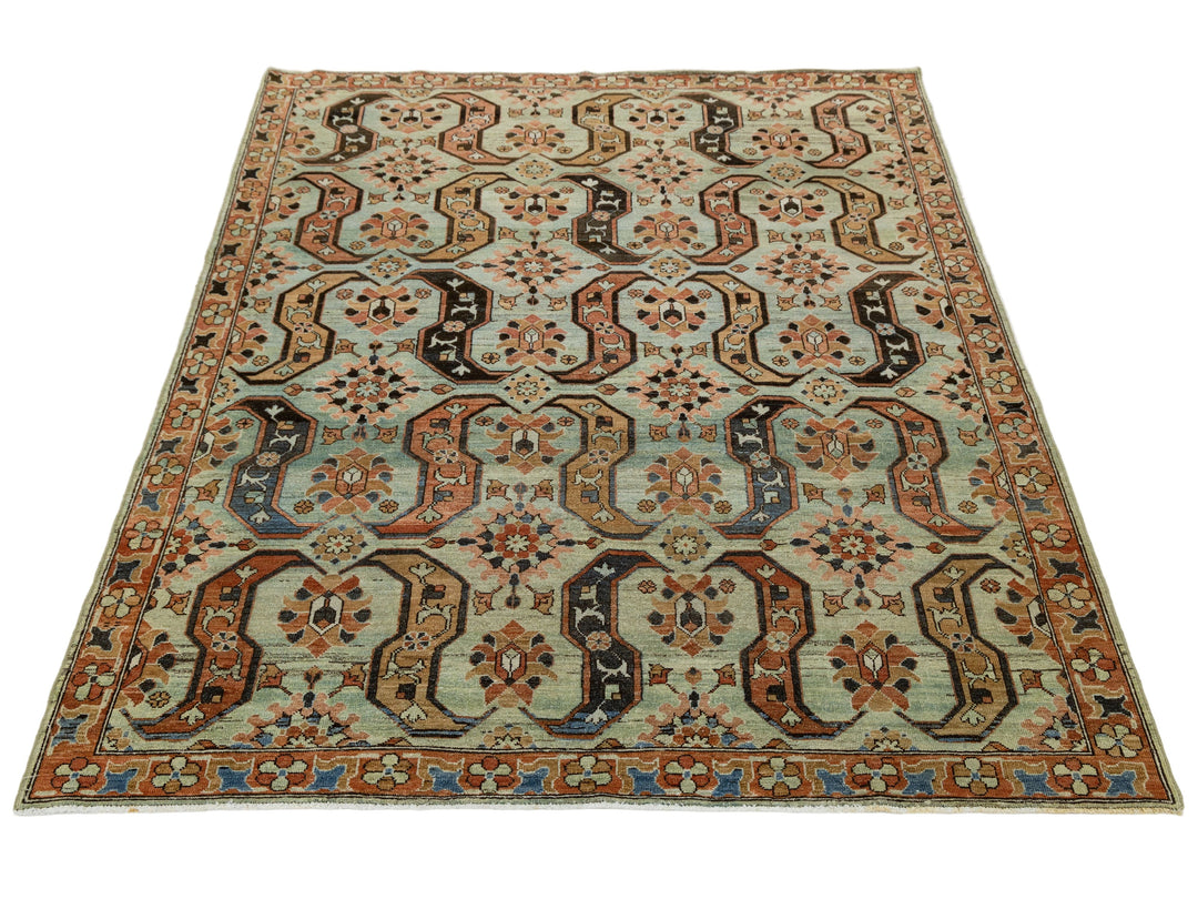 Antique Heriz Wool Rug 6 X 8