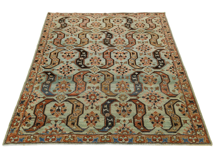 Antique Heriz Wool Rug 6 X 8