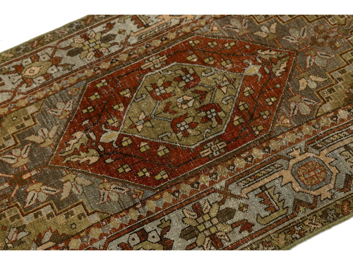 Antique Heriz Wool Runner 3 X 14