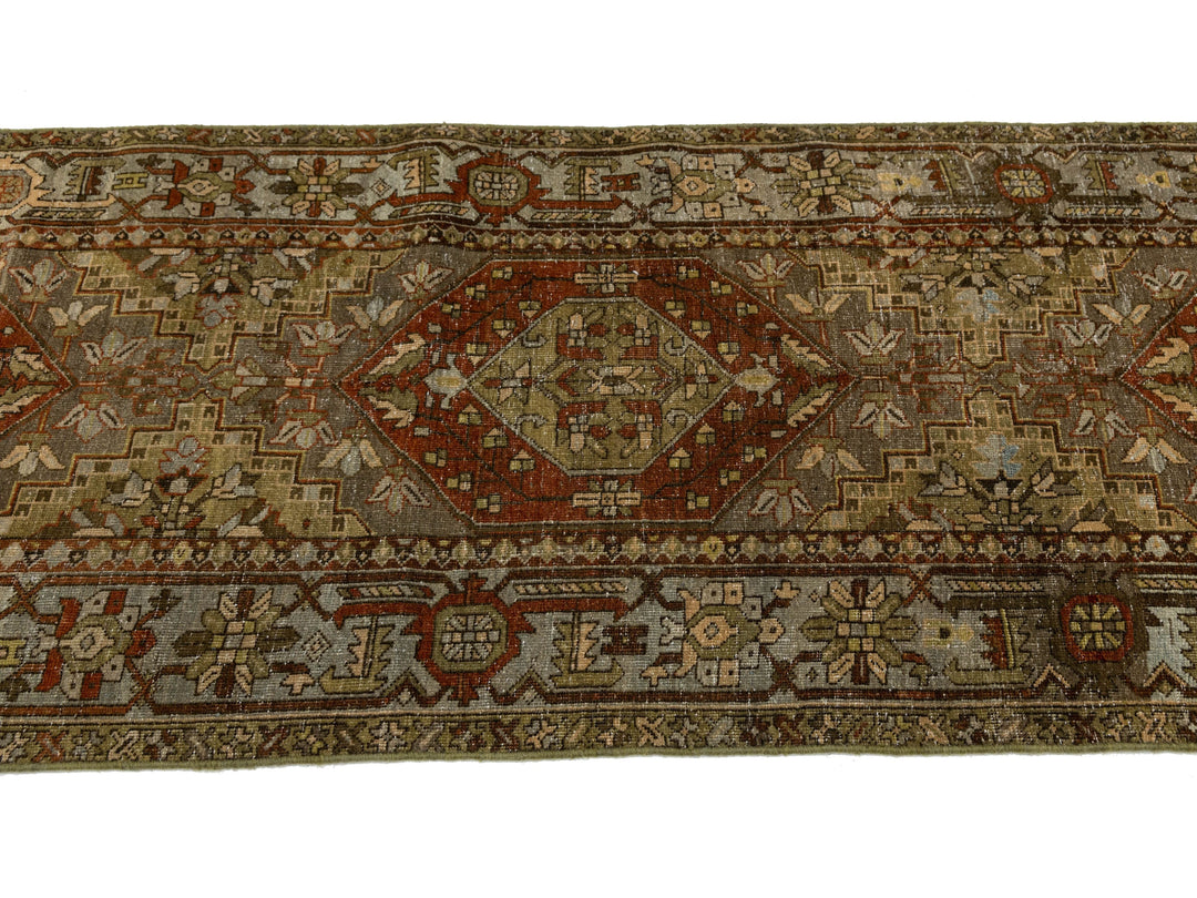 Antique Heriz Wool Runner 3 X 14