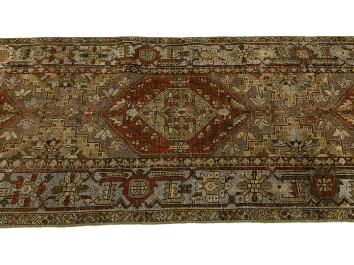 Antique Heriz Wool Runner 3 X 14