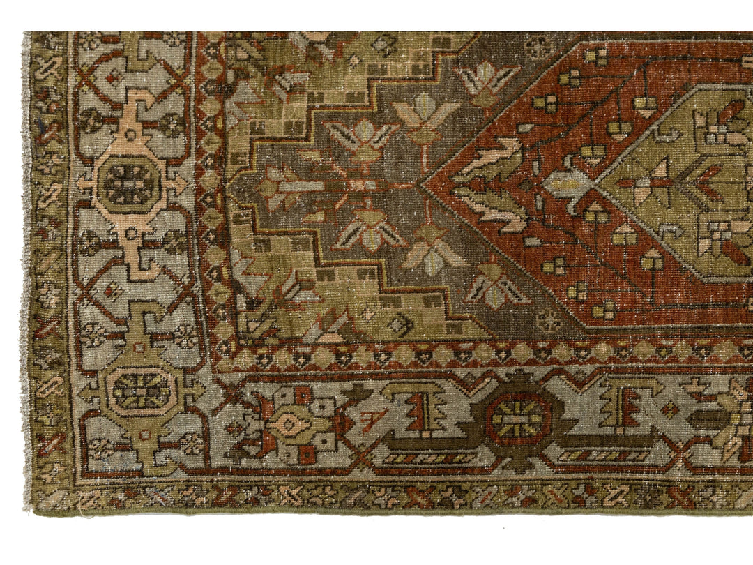 Antique Heriz Wool Runner 3 X 14