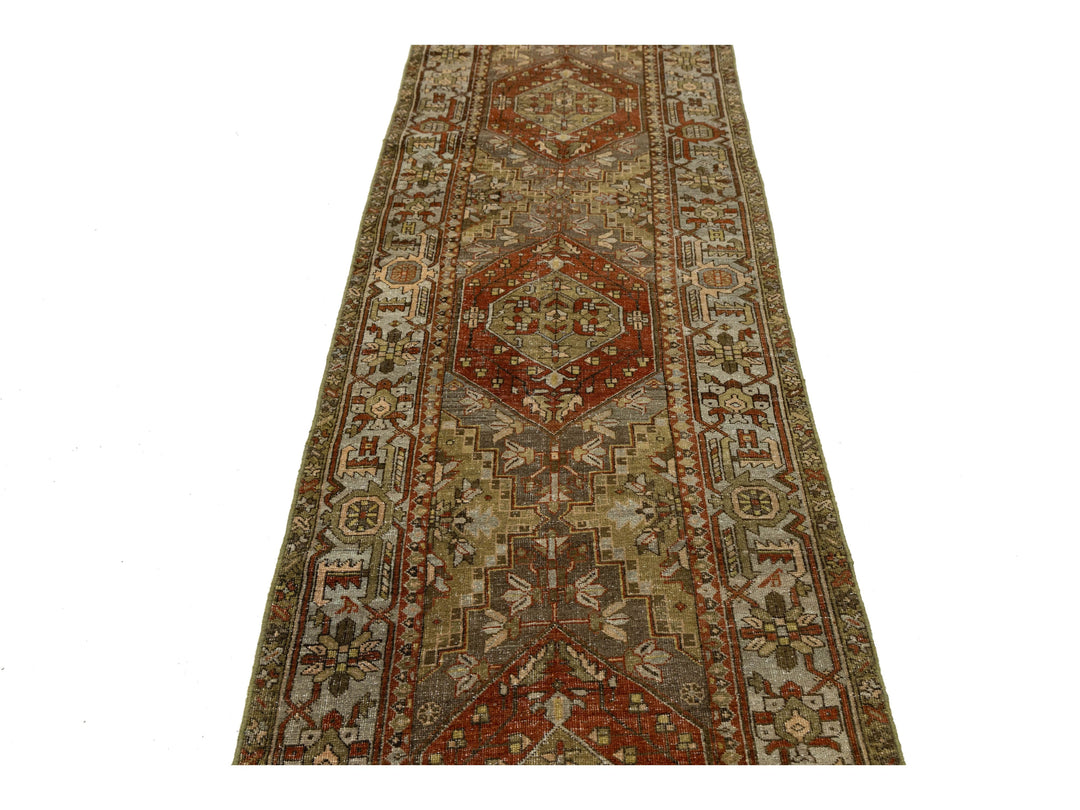 Antique Heriz Wool Runner 3 X 14