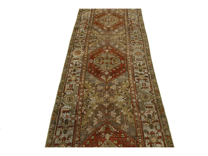Antique Heriz Wool Runner 3 X 14