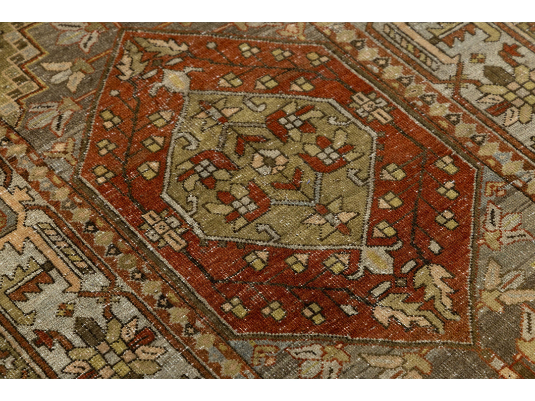 Antique Heriz Wool Runner 3 X 14