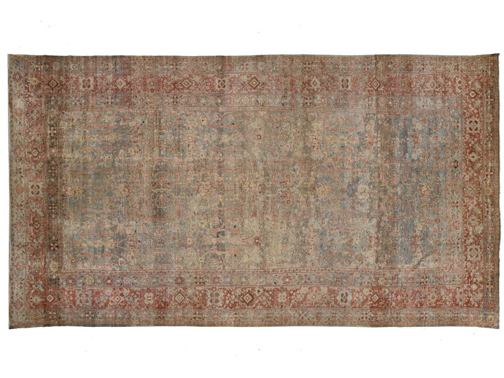 Antique Sultanabad Wool Rug 13 X 24