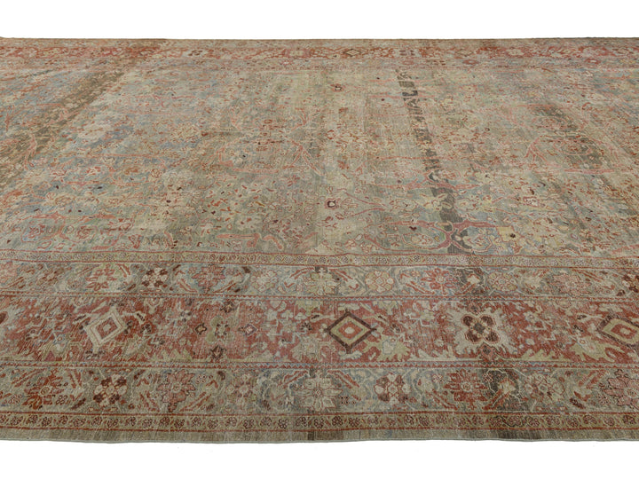 Antique Sultanabad Wool Rug 13 X 24