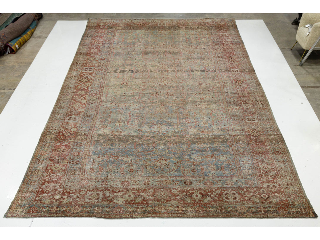 Antique Sultanabad Wool Rug 13 X 24