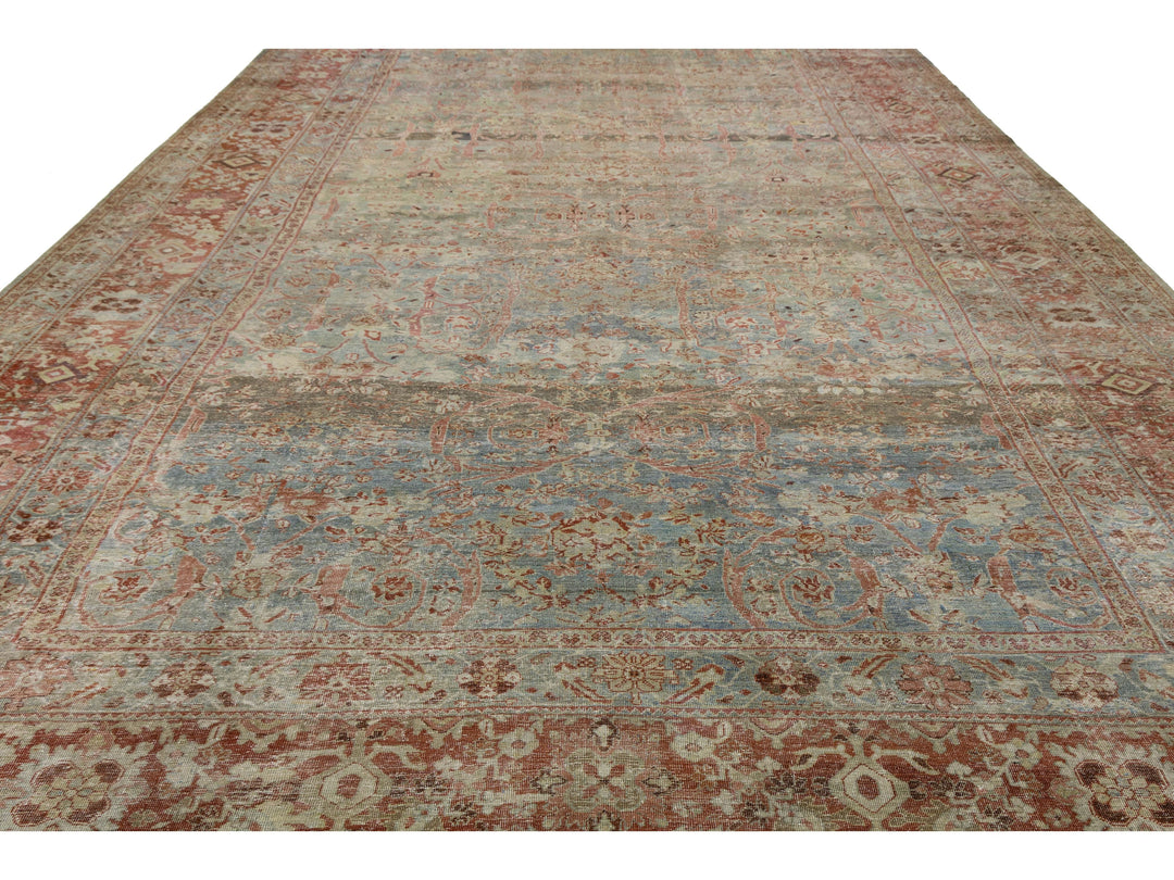 Antique Sultanabad Wool Rug 13 X 24