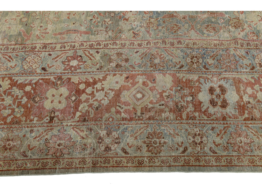 Antique Sultanabad Wool Rug 13 X 24