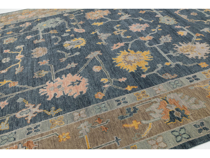 Modern Oushak Wool Rug 12 X 15