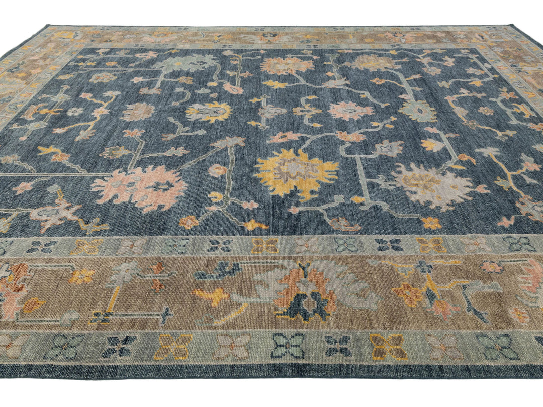 Modern Oushak Wool Rug 12 X 15