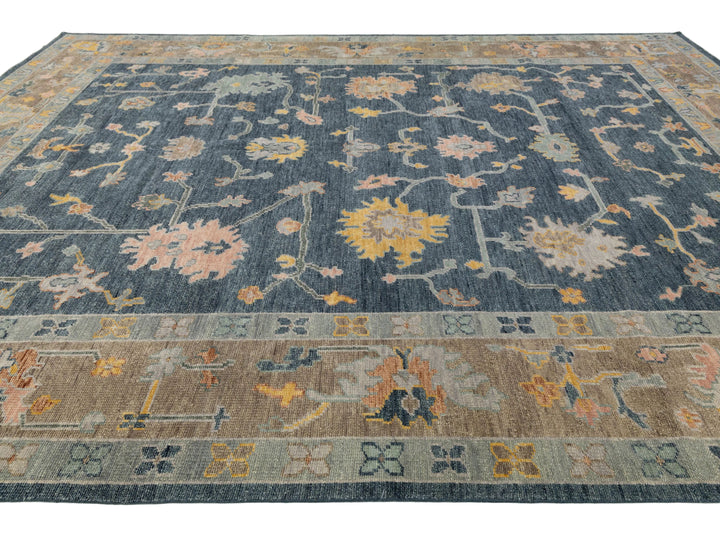 Modern Oushak Wool Rug 12 X 15