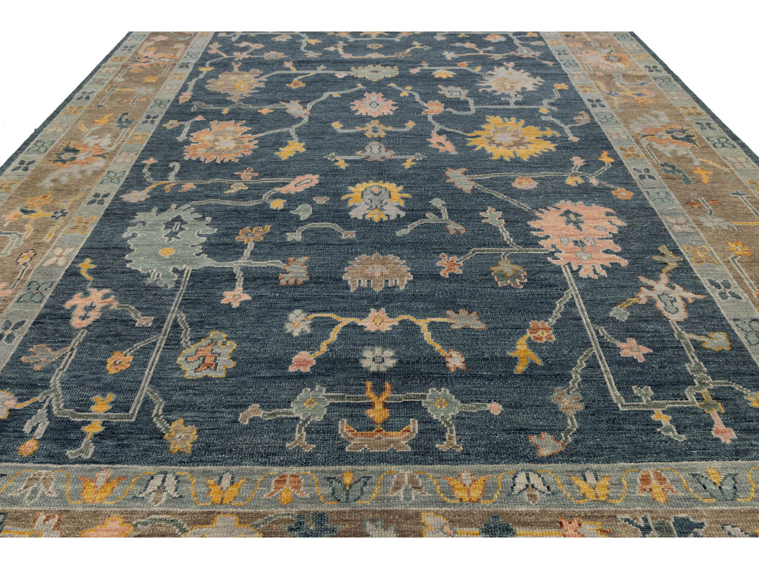 Modern Oushak Wool Rug 12 X 15