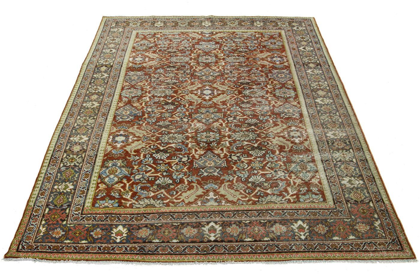 Antique Mahal Wool Rug 7 X 10