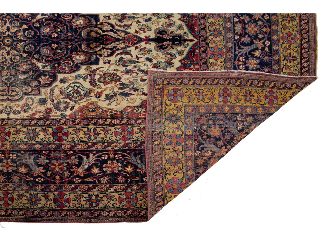 Antique Persian Kerman Wool Rug 15 X 22