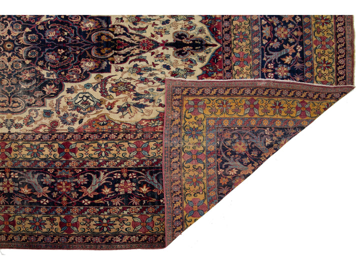 Antique Persian Kerman Wool Rug 15 X 22