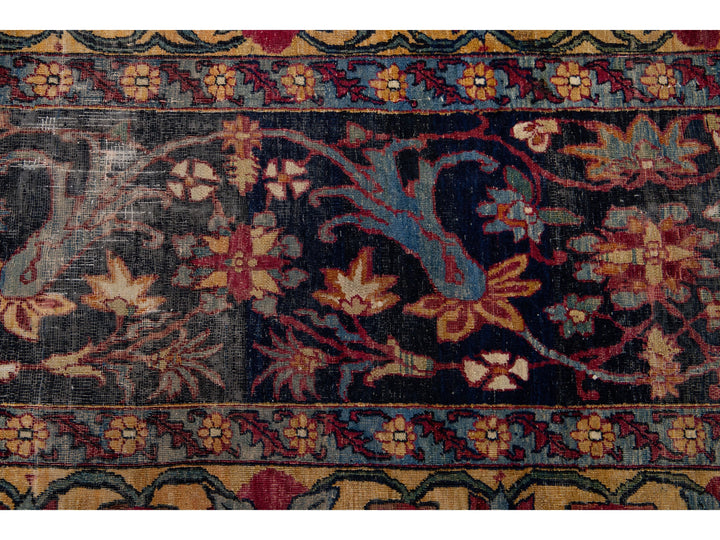 Antique Persian Kerman Wool Rug 15 X 22