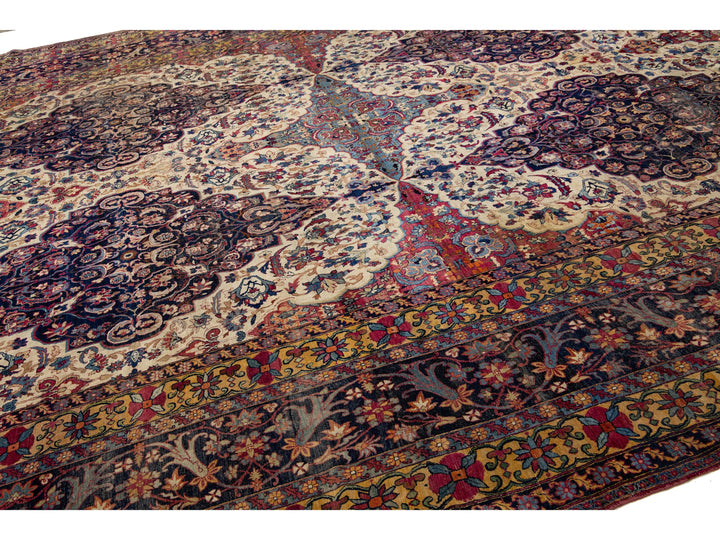 Antique Persian Kerman Wool Rug 15 X 22