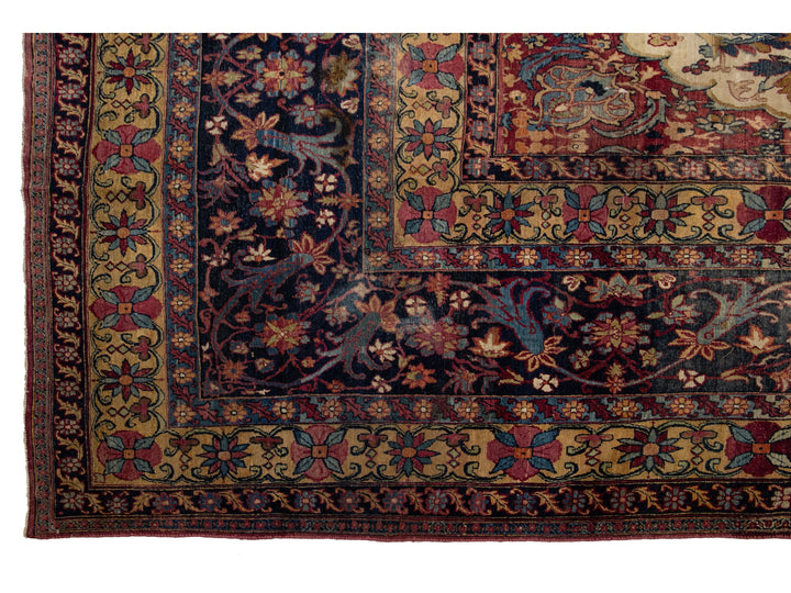 Antique Persian Kerman Wool Rug 15 X 22