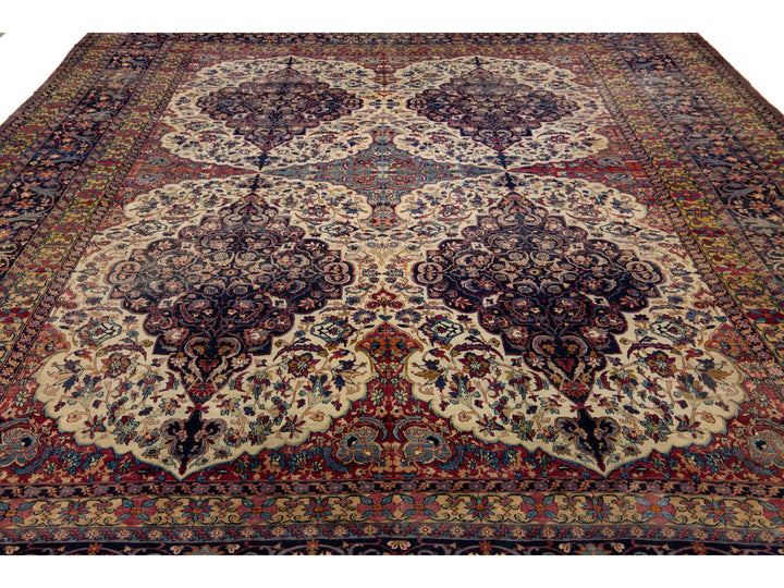 Antique Persian Kerman Wool Rug 15 X 22