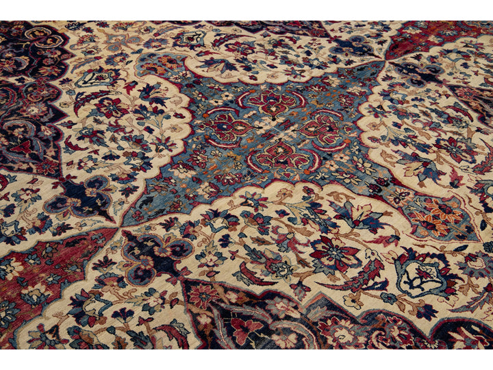Antique Persian Kerman Wool Rug 15 X 22