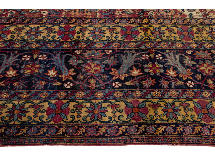 Antique Persian Kerman Wool Rug 15 X 22