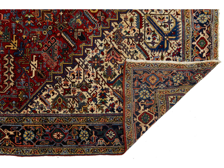 Antique Heriz Wool Rug 10 X 18