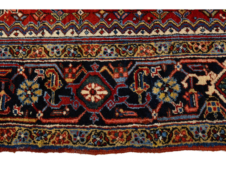 Antique Heriz Wool Rug 10 X 18