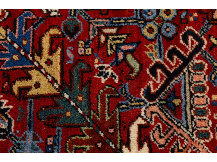 Antique Heriz Wool Rug 10 X 18