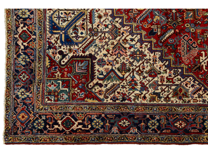 Antique Heriz Wool Rug 10 X 18