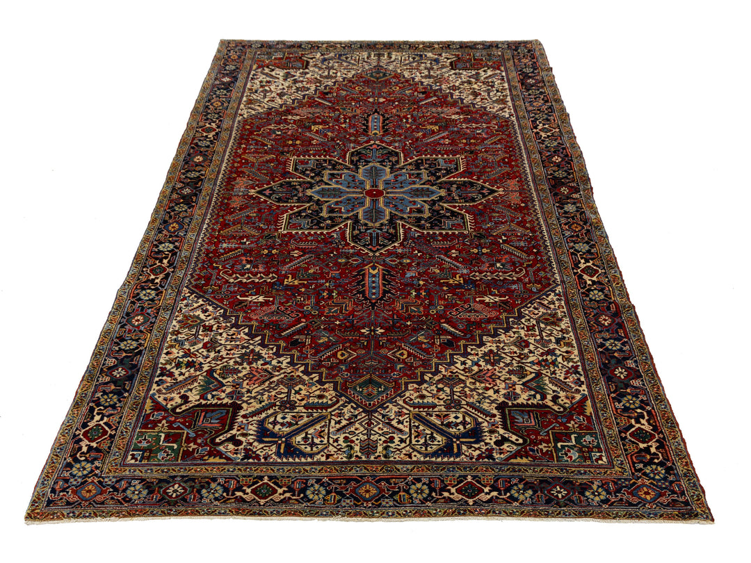 Antique Heriz Wool Rug 10 X 18