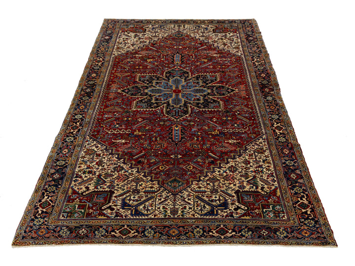 Antique Heriz Wool Rug 10 X 18