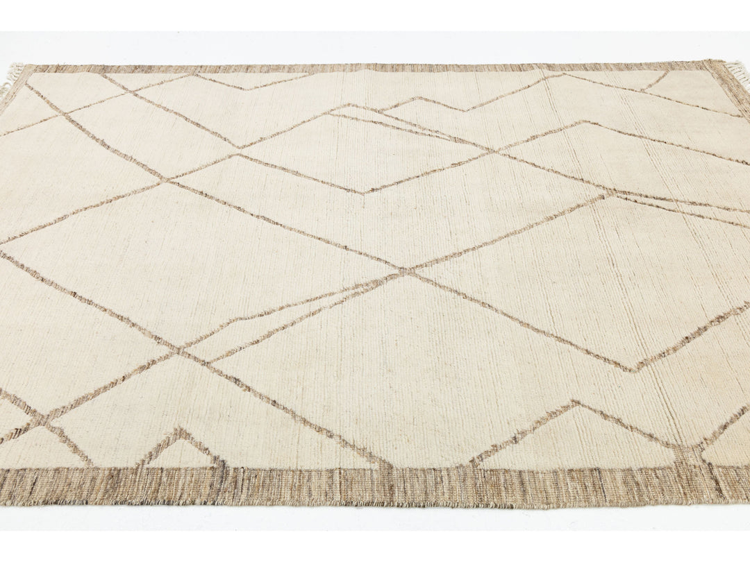 Modern Moroccan Wool Rug 6 X 9