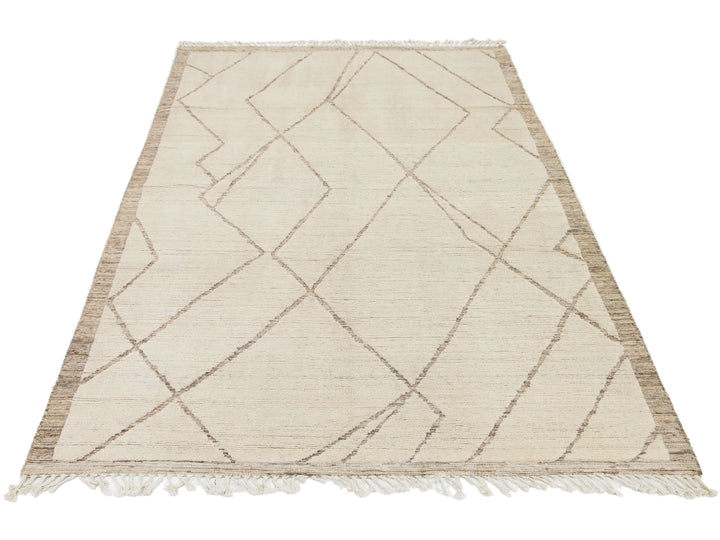 Modern Moroccan Wool Rug 6 X 9