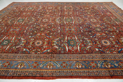 Antique Persian Sultanabad Wool Rug 13 X 17