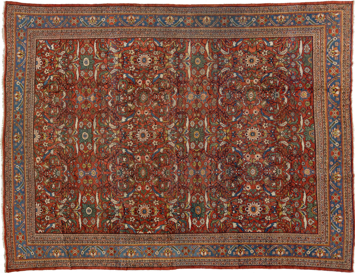 Antique Persian Sultanabad Wool Rug 13 X 17