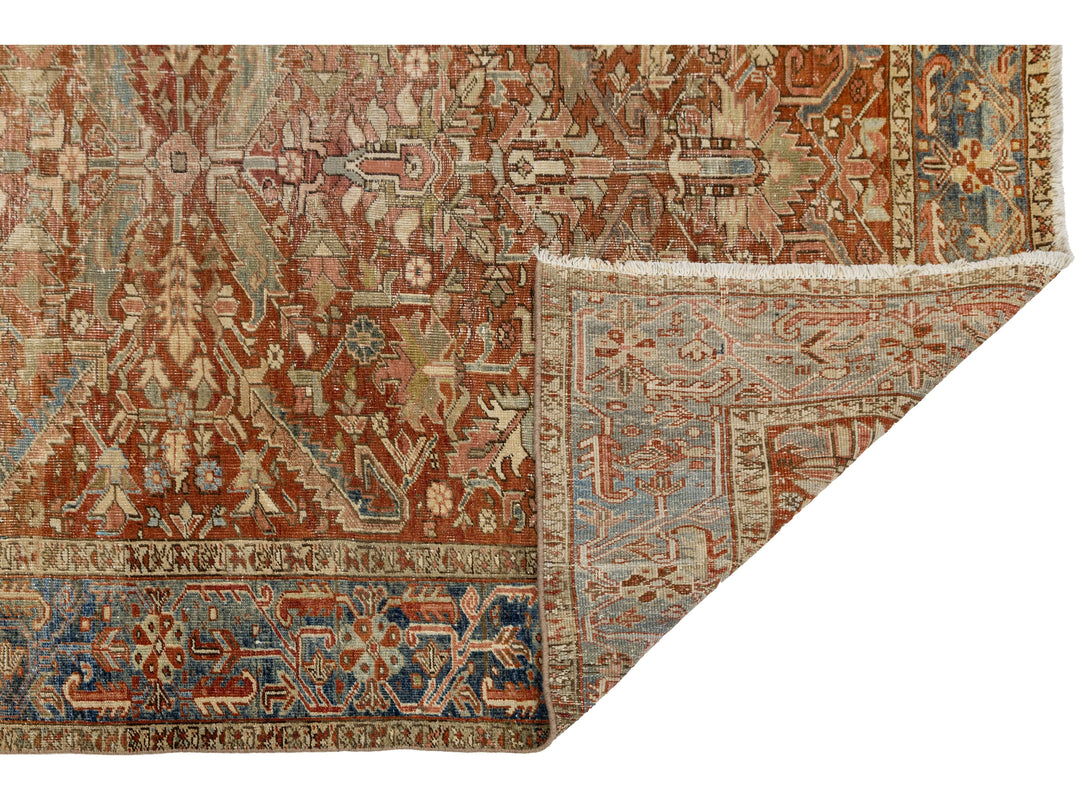 Antique Heriz Wool Rug 6 X 9