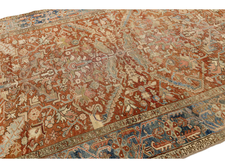 Antique Heriz Wool Rug 6 X 9