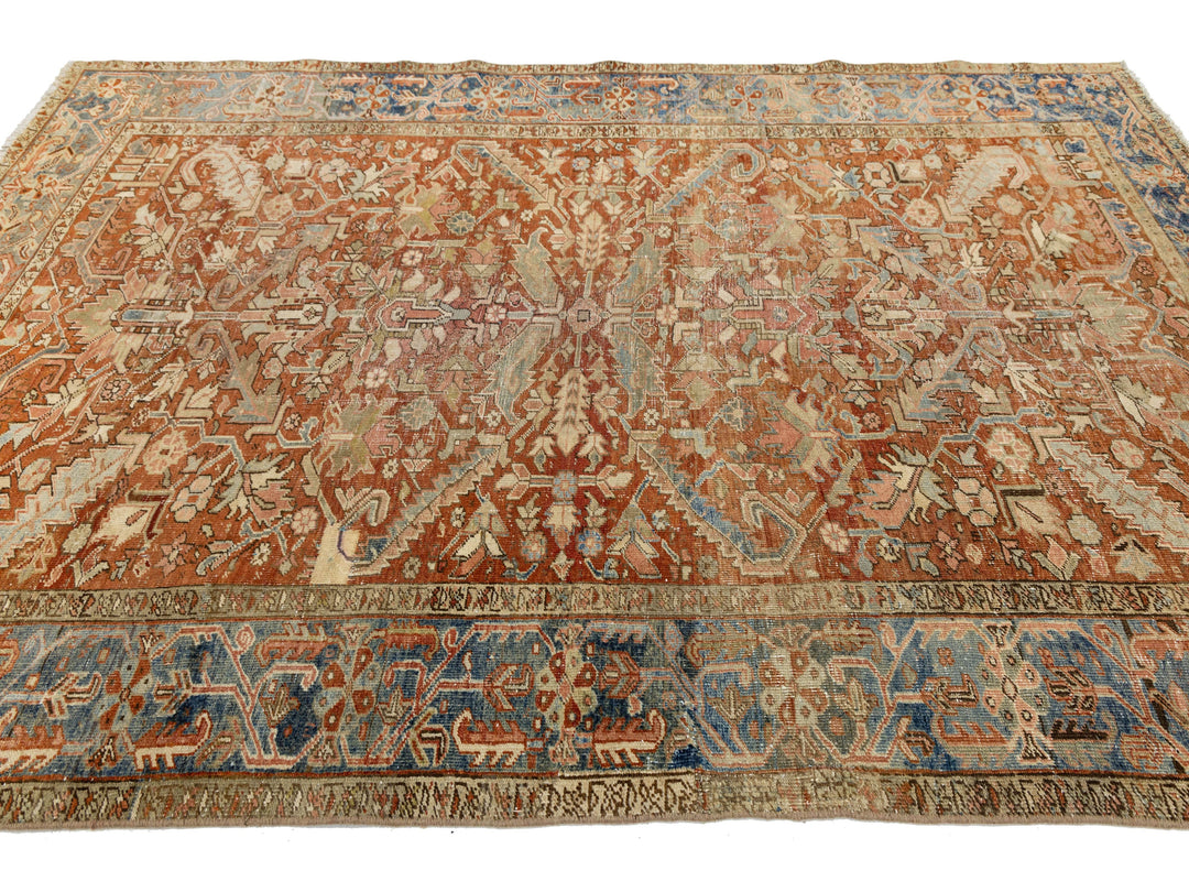 Antique Heriz Wool Rug 6 X 9