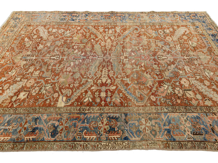 Antique Heriz Wool Rug 6 X 9