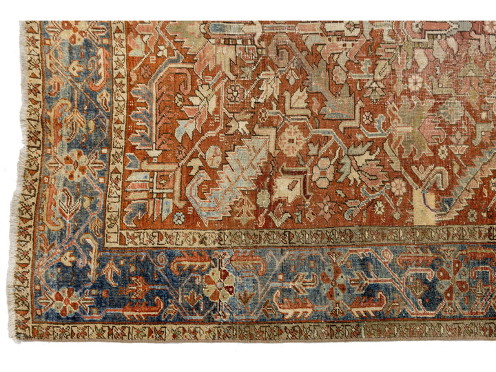Antique Heriz Wool Rug 6 X 9