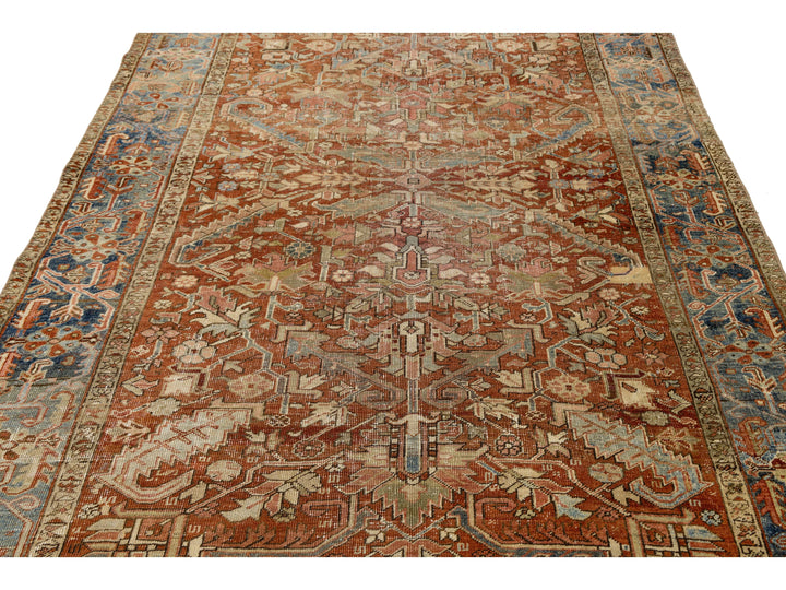 Antique Heriz Wool Rug 6 X 9